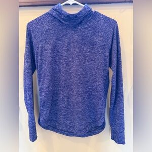 ATHLETA GIRL size XL/14 Heathered purple Long Sleeve hooded Top with thumb holes